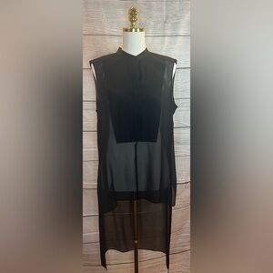 ✨ BCBG Max Azria Sheer High-Low Sleeveless Tunic Top / Mini Dress – Size L